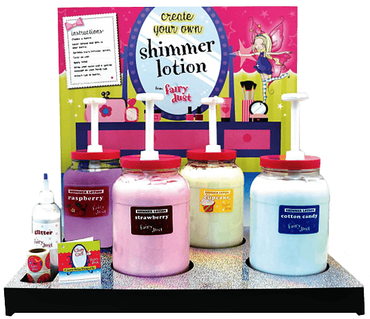 create your own shimmer lotion fun station popfetti