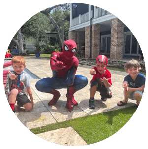 spiderman with kids